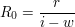 $ R_0 = \bruch{r}{i-w} $ $ R_0 = \bruch{r}{i-w} $