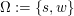 $ \Omega:=\{s,w\} $ $ \Omega:=\{s,w\} $