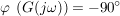 $ \varphi\ \left(G(j\omega)\right)=-90° $ $ \varphi\ \left(G(j\omega)\right)=-90° $