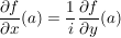 $ \bruch{\partial f}{\partial x}(a)=\bruch{1}{i} \bruch{\partial f}{\partial y}(a) $ $ \bruch{\partial f}{\partial x}(a)=\bruch{1}{i} \bruch{\partial f}{\partial y}(a) $