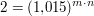 $ 2 = (1{,}015)^{m\cdot{}n} $ $ 2 = (1{,}015)^{m\cdot{}n} $