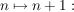 $ n \mapsto n+1: $ $ n \mapsto n+1: $