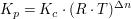 $ K_p=K_c \cdot{} (R\cdot{}T)^{\Delta n} $ $ K_p=K_c \cdot{} (R\cdot{}T)^{\Delta n} $
