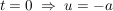 $ t=0\ \Rightarrow\ u=-a $ $ t=0\ \Rightarrow\ u=-a $