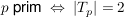 $ p \mbox{ prim }\gdw\ |T_p|=2 $ $ p \mbox{ prim }\gdw\ |T_p|=2 $