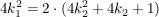 $ 4k_1^2=2\cdot{}(4k_2^2+4k_2+1) $ $ 4k_1^2=2\cdot{}(4k_2^2+4k_2+1) $