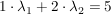 $ 1\cdot{}\lambda_1+2\cdot{}\lambda_2=5 $ $ 1\cdot{}\lambda_1+2\cdot{}\lambda_2=5 $
